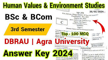 co curricular | human values and environmental studies bsc bcom 3rd semester answer key 2024 dbrau