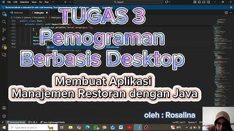 Tugas 3 Pemograman Berbasis Desktop _ Membuat Aplikasi Manajemen Restoran dengan Java 