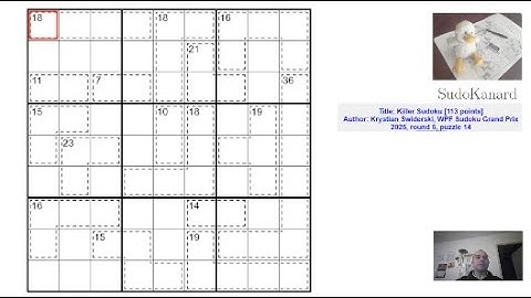 [Eng] Killer Sudoku, by Krystian Świderski (WPF Sudoku Grand Prix 2025, round 5, puzzle 14)