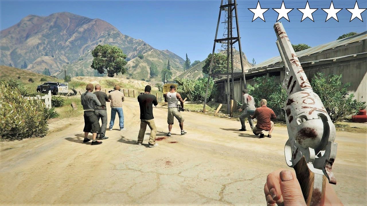 GTA 5 - Franklin, Lamar, Michael, Trevor, Lester, Chef, Ron and Wade's FIVE STAR ESCAPE