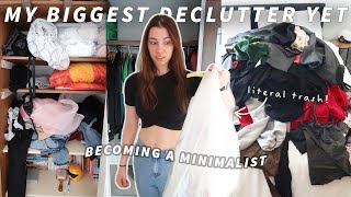 EXTREME 2 day closet declutter | Becoming a minimalist Episode 7