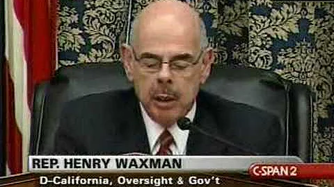 Hearing on Steroids in Baseball: Waxman's Opening