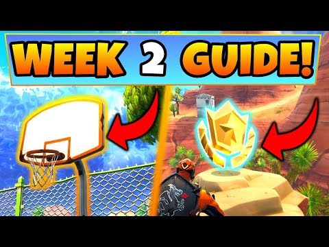 Fortnite WEEK 2 CHALLENGES SEASON 5 GUIDE! – BASKETBALL HOOP Locations, Treasure Map (Battle Royale)