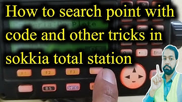 how to search coordinates point  or code or pt point in sokkia total station cx 105 in urdu hindi.