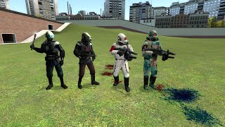 Плохой коп и клон копа нпс,оружие из Энтропии ноль 2 .Garrys mod в steam  .Аддоны