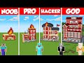 FIRE STATION BASE HOUSE BUILD CHALLENGE - Minecraft Battle: NOOB vs PRO vs HACKER vs GOD / Animation