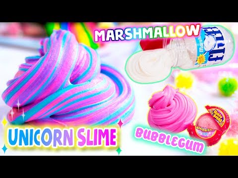 EASY DIY FLUFFY SLIME! How To Make 3 Types! THE BEST Bubblegum, Marshmallow and Unicorn Slime!