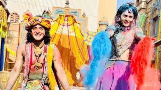 Happy holi 3rd segment sho Radhakrishna all actors doing dans nd playing Holi on set