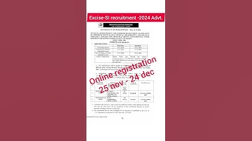 OSSC EXCISE SI Recruitment 2024 #ossc #odisha #government #job