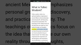 What is Toltec Wisdom? #toltec #wisdom