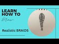 How to draw realistic braids for beginners | Easy pencil drawing of braids | Hair Drawing