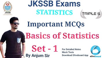 Set 1 - Basics of Statistics || Important MCQs for JKSSB Exams by Anjum Sir