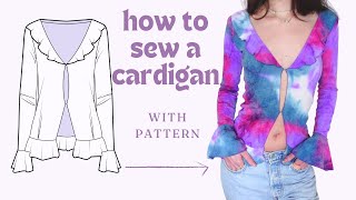 how to sew a cardigan with flounces - step by step sewing tutorial