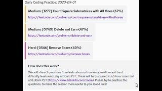 LeetCode Daily Coding Practice (Questions: 2020 09 01, Session: 2020 09 02)