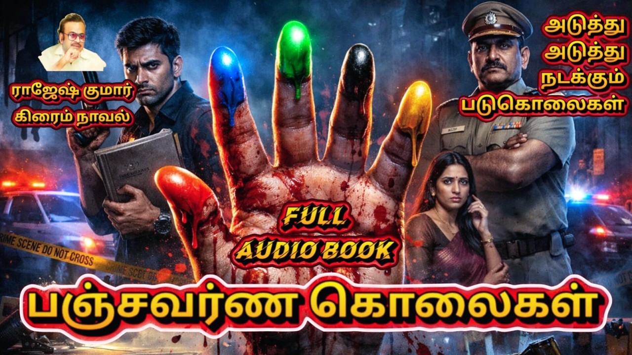 (📖CRIME NOVEL📖)😱பஞ்சவர்ண கொலைகள்😱|| RajeshKumar Novel #audiobook #crimethriller #tamilaudiobook