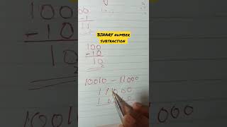 Binary number Subtraction #binarynumber #subtraction #commerceonline #businessmathematics