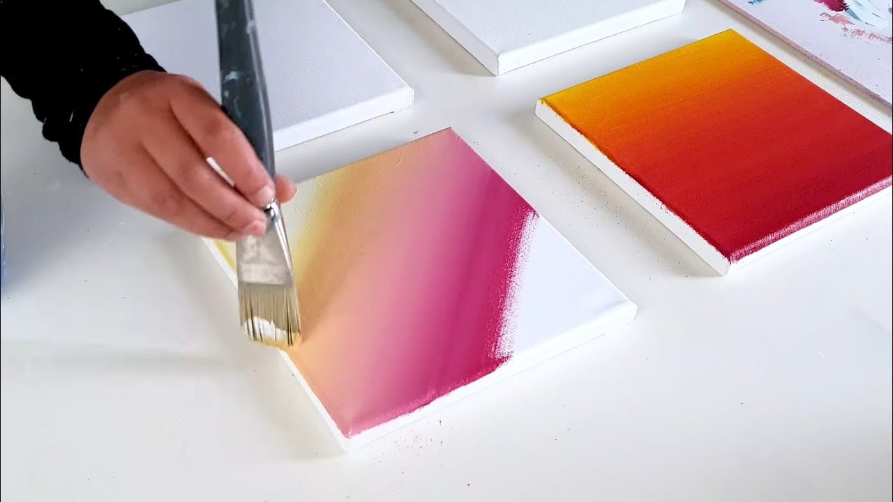 How to Blend Acrylic Paint - 4 Blending Techniques for beginners Easy Painting Tutorial YouTube