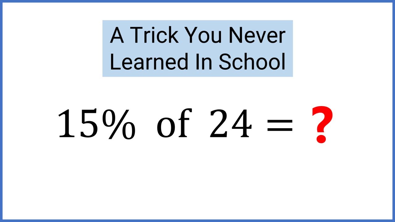 Calculate Percentages In Your Head - YouTube