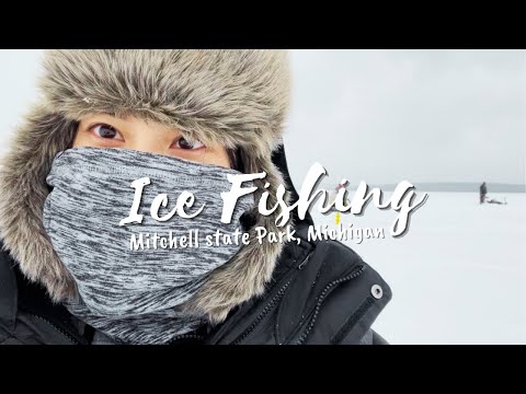 Ice Fishing❄️登冰釣魚挑戰 | Mitchell, Michigan