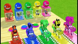 Long Slide Game - Elephant Gorilla Buffalo Mammoth Tiger - Fountain Crossing Funny 3d Animals Game