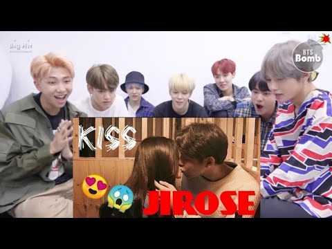 Bts reaction to jirose kiss moments [fanmade]