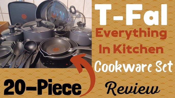 T-FAL T-fal Simply Cook 20-Piece Non-Stick Cookware Set, Black