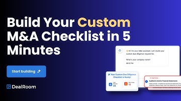 Build Custom M&A Checklists in Minutes with DealRoom Template Builder
