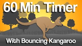 60 min bouncing Kangaroo countdown timer for study, classroom, fitness