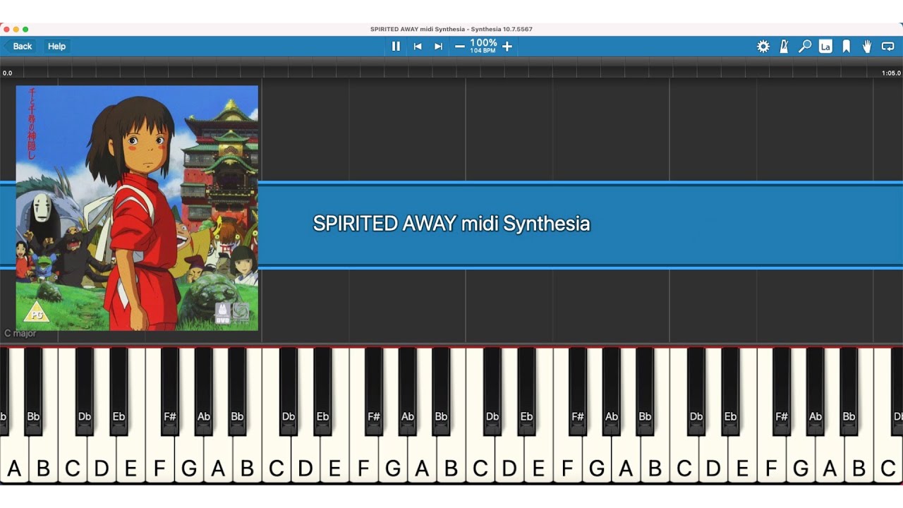 Spirited Away Synthesia In C Hd 1080p Youtube 