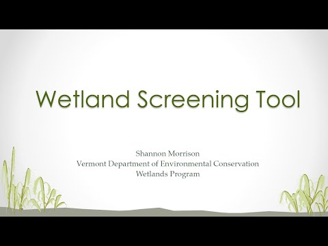 Clean Water Lecture Introduction to Wetland Screening Tool