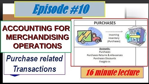Episode 10- Accounting for purchases, purchase discounts & returns, freight & shipping terms