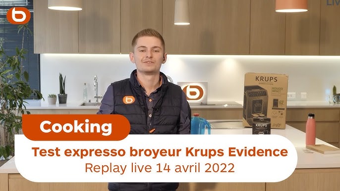 Krups Expresso Broyeur Evidence Pus Titane et Pot à Lait Inox
