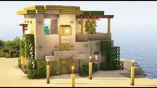 How to Build a Minecraft Bamboo Beach Starter House | Tutorial