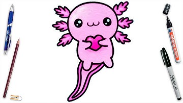 How To Draw A Cute Axolotl Easy Step By Step