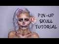 PIN-UP SKULL MAKEUP & HAIR TUTORIAL | HALLOWEEN 2017 | LOLALINER