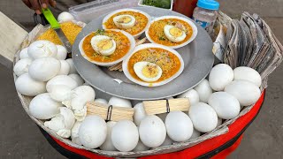 Super Tasty Egg Ghugni Price ₹ 10/ Only । Most Popular Street Food । Indian Street Food