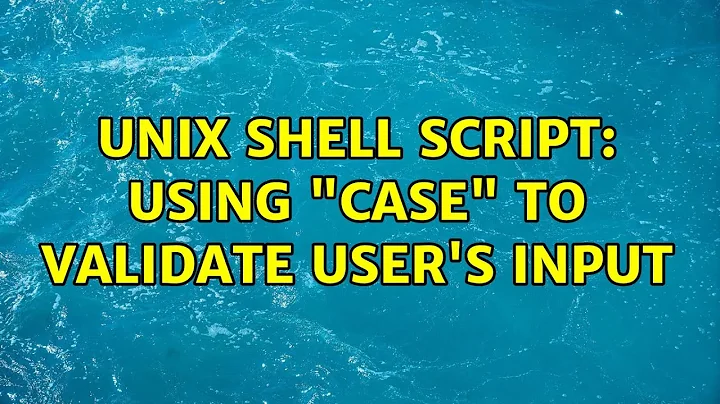 UNIX shell script: using "case" to validate user's input (3 Solutions!!)