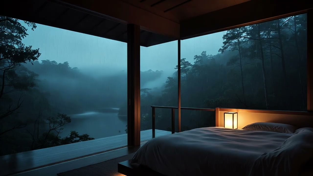 8 Hours of Rain Sounds for Sleep 🌧️ Cozy Cabin at Night