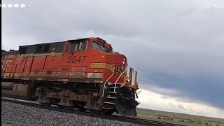 BNSF 5647 Leads a Empty Coal Train through Rumford SD 