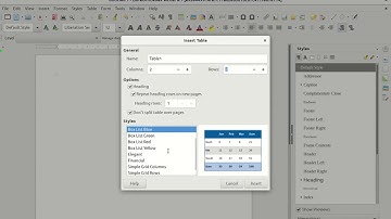 Native GTK Dialog In LibreOffice: Insert table