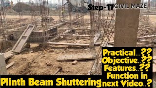 Plinth and Ground Beam Shuttering with full Detail Method | Practical, Objective, Features | Step-17