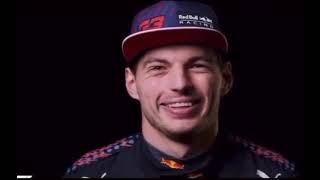 Max Verstappen getting excited when people laugh at his jokes