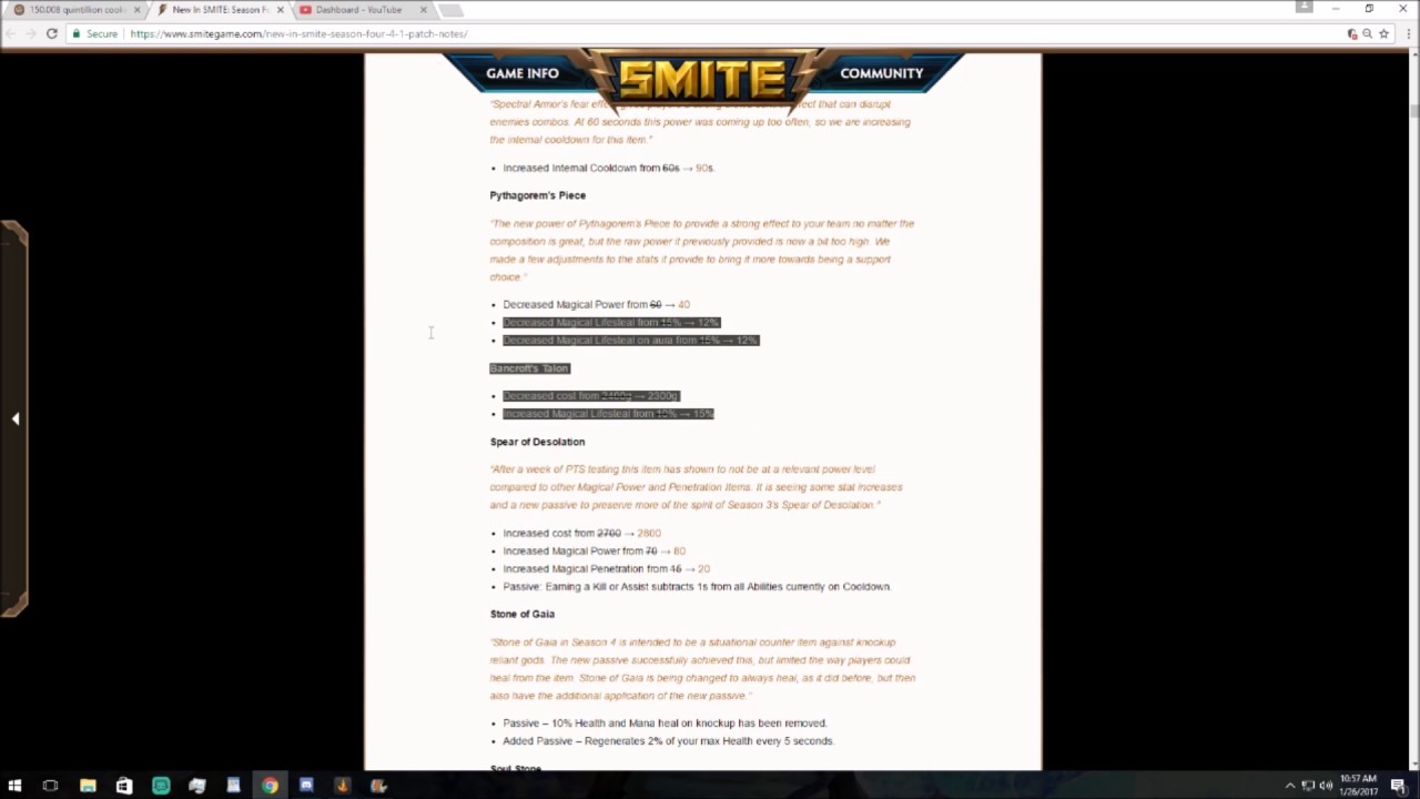 Smite Season 4 Hot fix changes part 1 and 2