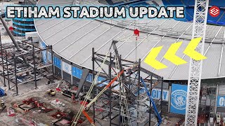 THE STEEL IS UP! New Etihad Stadium Expansion Update! Structure Steel Installation at North Stand