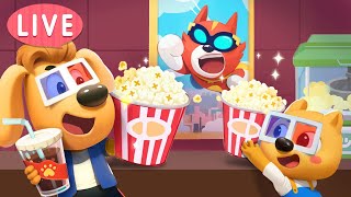 live first time at the theater good manners cartoon sheriff labrador babybus tv