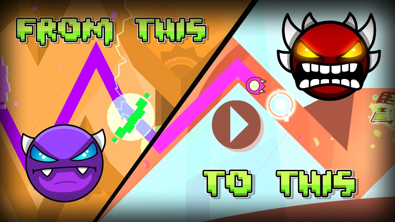 MY GEOMETRY DASH EXPERIENCE | From Easy Demon to Extreme Demon in 3 ...