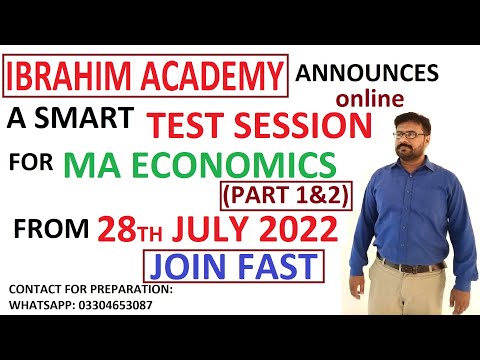 Online smart test session of MA economics (Part1&2) || Ibrahim Academy || 03304653087