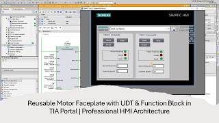 Reusable Motor Faceplate with UDT &amp; Function Block in TIA Portal | Professional HMI Architecture