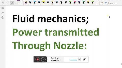 Fluid mechanics : - ( Maximum power transmitted through Nozzle ) - 181.#fluidmechanics#nozzle