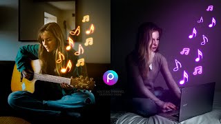 Bright Musical Notes | How to edit photo on mobile and add glow PicsArt app | glow effect screenshot 2